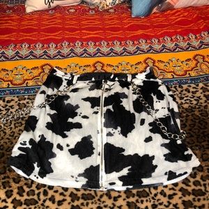 Valfre Cow Print Mini Skirt